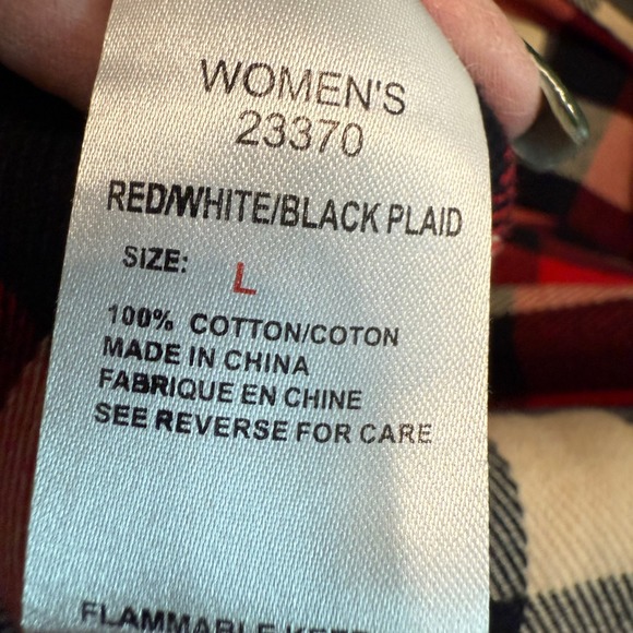 WOOLRICH Womens Red Black Tan Plaid Flannel Shirt Long Sleeve Button Up‎ Size L - Picture 5 of 11